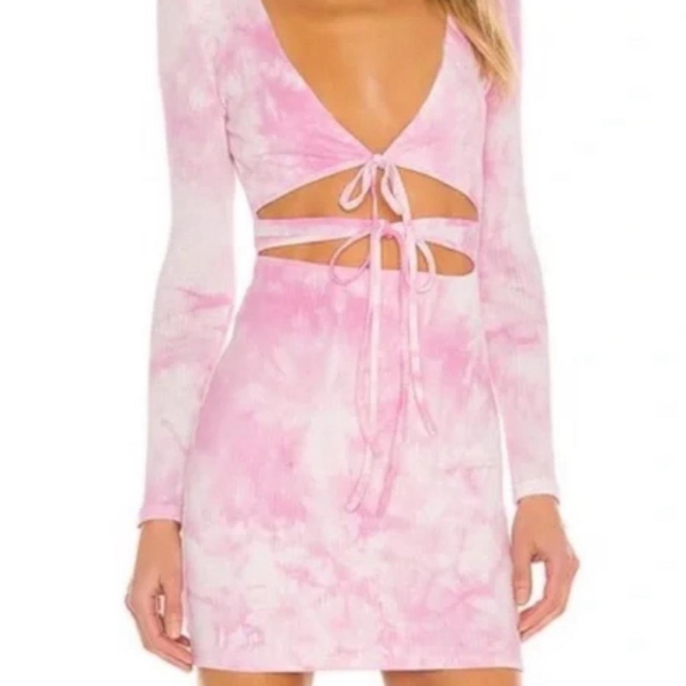 Superdown Pink Tie Dye Dress in medium